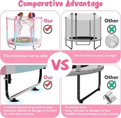60″ Trampoline Kids 5 FT Indoor & Outdoor Toddler Baby Trampoline W/ Basketball