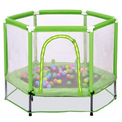 55” Toddlers Trampoline w/ Safety Enclosure Net and Balls Kids Mini Trampoline