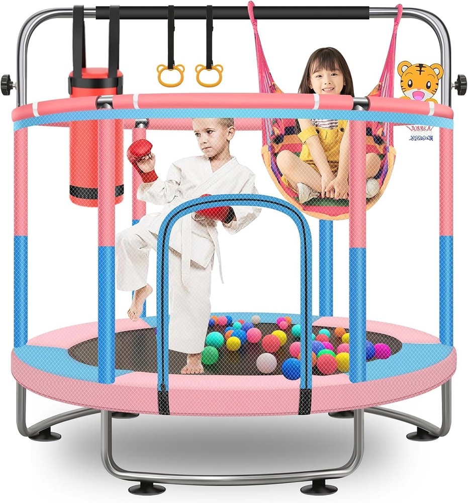 60 Toddler Trampoline 5FT Adjustable Indoor Outdoor Enclosure Net