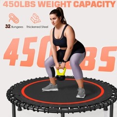 450LBS Foldable Mini Trampoline, 40″ Fitness Trampoline with Durable Bungees