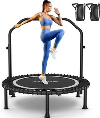 Trampoline for Adult/Kids with Resistance Bands and Bungees,40/48inch Trampoline