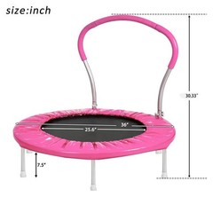 36″ Mini Trampoline for Kids Ages 1-6 Indoor Outdoor Trampolines with Handle New