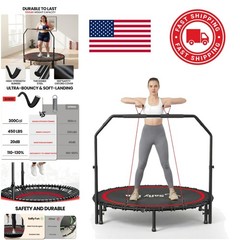 450 Pound Capacity Mini Trampoline 50 Inch for Cardio and Balance Training