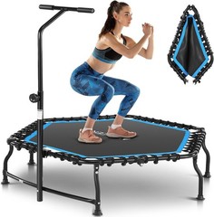 50″ Rebounder Trampoline for Adults- 2026 Foldable Mini Trampoline with Bar USA.