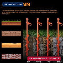 Zhengmy Giant Skeleton Accessories Ground Anchors Screw in, 12 Inch High Wind He