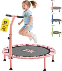 36” Mini Trampoline Kids 3-6 Foldable & Spring-Free Small Toddler Trampoline