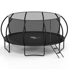 16FT Outdoor Trampolines with Enclosure Net and Ladder，Round Trampoline for Kids