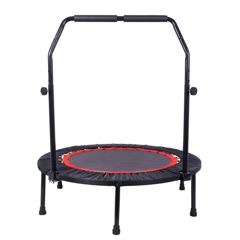 40 In. Mini Exercise Trampoline with Safety Pad Max. Load 300 Lbs. Black