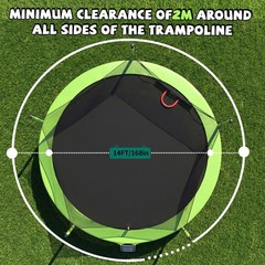 14FT Trampoline ,Sports Fitness Trampolines with Enclosure Net, Recreational