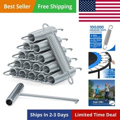 Trampoline Springs Heavy Duty Stainless Steel Replacement,16-Pack with T-Hook…