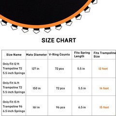 Reinforced UV-Resistant Trampoline Mat for 14 ft Frames – Includes Gloves & Hook