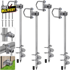 Multi-Purpose Ground Anchors Screw In Fully Welded Trampoline Anchors Mobile H..