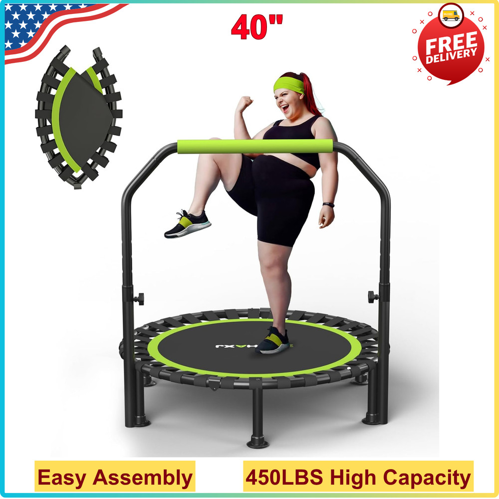 Foldable Mini Trampoline, 40″ Rebounder Trampoline for Adults & Kids – 450 lbs