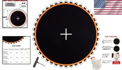 150 Inch Trampoline Replacement Mat Fits 14 ft Frame – V-Rings & Accessories