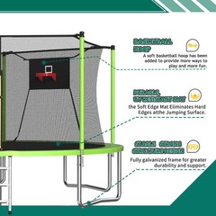 14FT Trampoline ,Sports Fitness Trampolines with Enclosure Net, Recreational