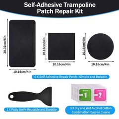 Trampoline Repair Kit – Self-Adhesive Patch for Tears, Includes Scraper & Towel
