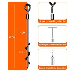 Ground Anchor Ground Anchor, Ground Anchor Trampoline Screw In, Set of 8 Heavy Duty T…