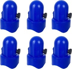 6PCS Trampoline Pole Caps Fits 1.5in Enclosure Poles Screw In Bolt Blue Tops