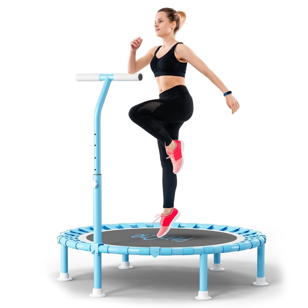 FitinOne 40″ Fitness Mini Trampoline with Adjustable Handle 40in handle