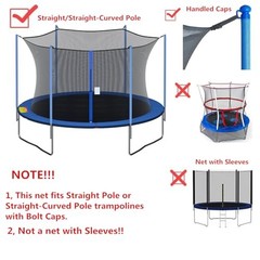 Trampoline Replacement Safety Net for 6 Straight Poles 14 FT Net For 4 Poles