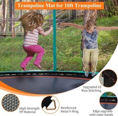 Fits 10FT Trampoline 60 Rings & (102.8″|8.56ft) Mat-Fits 5.3-5.7″ Springs