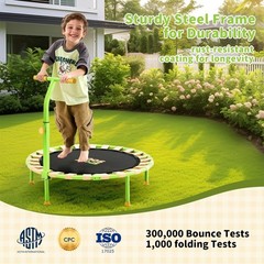36” Mini Trampoline Kids 3-6 Foldable & Spring-Free Small Toddler Trampoline