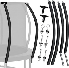 2 Set Curved Trampoline Enclosure Poles Fits 10 16ft Frame with Hardware Padding