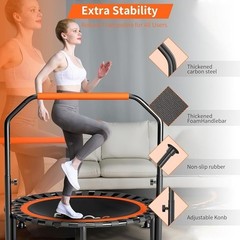Indoor Outdoor Mini Trampoline W/ Bungee Bands Foldable Quiet Fitness Equipment
