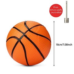 3 Packs 7 Inch Mini Inflatable Basketballs Plastic Replacement Basketballs