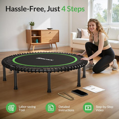 450/550LBS Mini Rebounder Trampoline for Adults, 40″/48″ Foldable Fitness Trampo