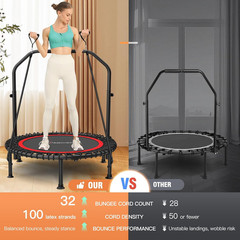 ANCHEER 40″/48″ Foldable Mini Trampoline,Max Load 450Lbs/550Lbs Indoor Trampolin