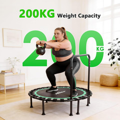 Mini Trampoline Foldable with U Shape and Adjustable Foam Handle for Adults and