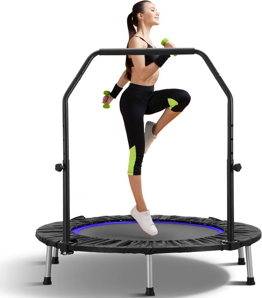 40in Mini Trampoline Rebounder – Portable Home Cardio, Foldable, 330 lb Weight
