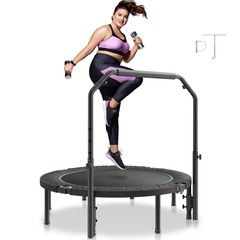 52″ Foldable Mini Fitness Trampoline Adults Exercise Rebounder with Handle