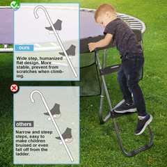 Trampoline Ladder, 2 Steps with Wide Steps, Trampoline Storage Bag, Universal Ho