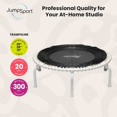 JumpSport 350 PRO Fitness Trampoline, Cardio Workout Equipment, 39″ (Open Box)