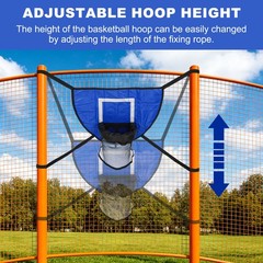 Trampolines Basketball Hoop, PVC Accessories with Pump & Mini Balls, Red/Blue