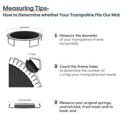 Yescom Trampoline Replacement Mat W/96V-Ring For 15″ Trampoline Frame 7″ Spring