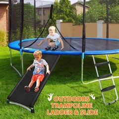 Universal Trampoline Ladder Slide kit, 3 Steps Wide Step Slide Ladder for Tra…