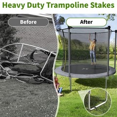 12 Inches Trampoline Wind Stakes, Heavy Duty U Stakes for Ground, 8-Pack Tram…