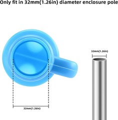 6-Piece Trampoline Enclosure Pole Cap Set in Blue – For 1.26in Diameter Poles