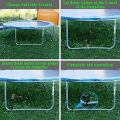 Nigh Coated Rebar Trampoline Wind Stakes Set of 12 Safety Ground Anchors Stak…