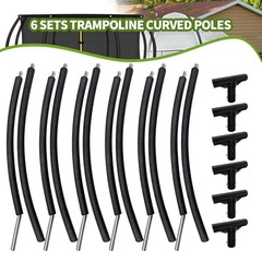 6 PCS Trampoline Curved Pole Replacement, Universal Curved Enclosure Net Poles