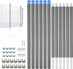 Universal Trampoline Replacement Enclosure Poles Accessories with Clamp | and