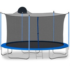 12FT Outdoor Trampoline W/ Net and Ladder Trampoline for Kids & Adult