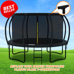 6-Pack Trampoline T-Connector Pole Caps Top Tube Enclosure Replacement Black -US