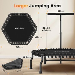 50″ Trampoline Home Exercise Bungee Jumping Cardio Trainer Workout for Adults~