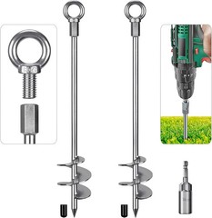 30” Ground Anchors Screw in Heavy Duty 12mm Solid Steel 3″ Spiral Blade