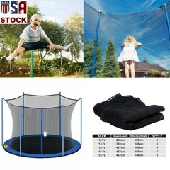12-15FT Trampoline Safety Net Replacement Protection Enclosure Net with Zipper