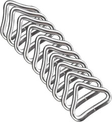 10pc Trampoline Triangle Buckle V-Ring Replacement Galvanized Steel Repair Kit